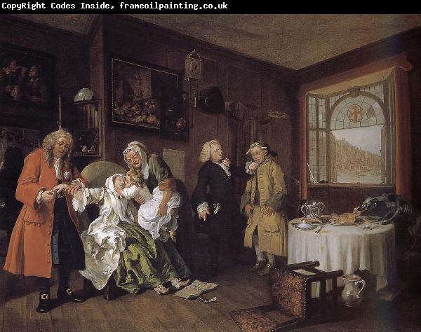 William Hogarth Group painting fashionable marriage of the dead countess